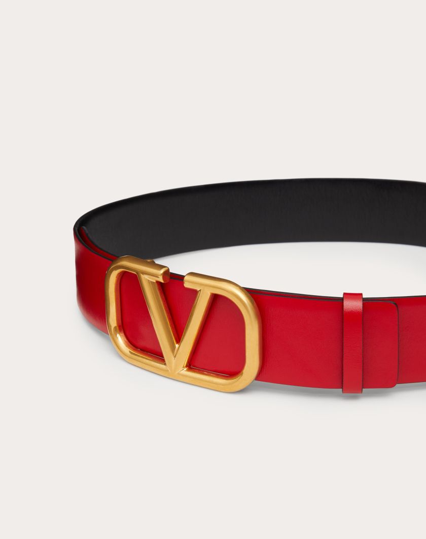 Valentino Handbags Cintura Reversibile Vlogo Signature In Vitello Lucido 40 Mm per Donna in Nero/rouge Pur | Valentino IT Ultimi tre giorni