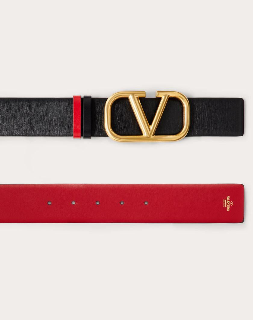 Valentino Handbags Cintura Reversibile Vlogo Signature In Vitello Lucido 40 Mm per Donna in Nero/rouge Pur | Valentino IT Ultimi tre giorni