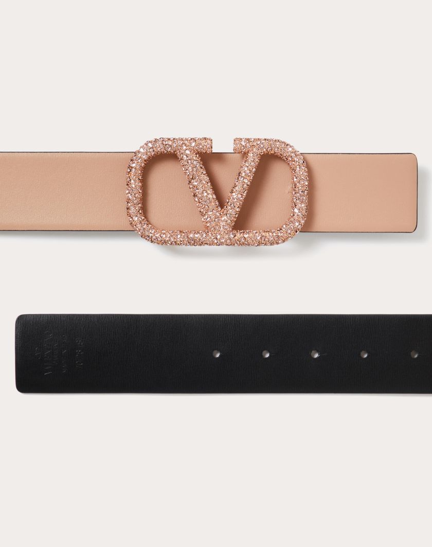 Valentino Handbags Cintura Reversibile Vlogo Signature In Vitello Lucido 40 Mm per Donna in Rose Cannelle/nero | Valentino IT Latest stili