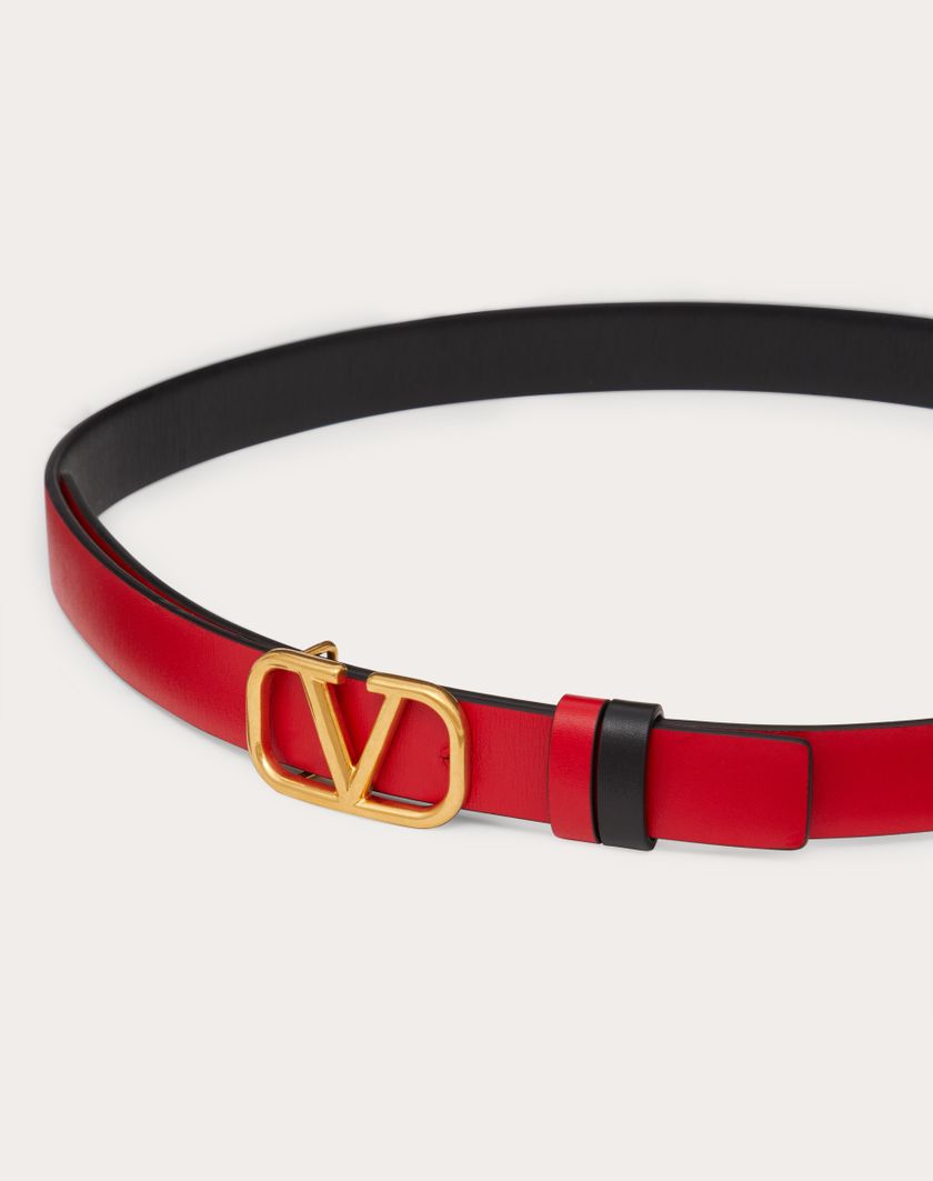Valentino Handbags Cintura Reversibile Vlogo Signature In Vitello Lucido 20 Mm per Donna in Nero/rouge Pur | Valentino IT Fino al 60% di sconto