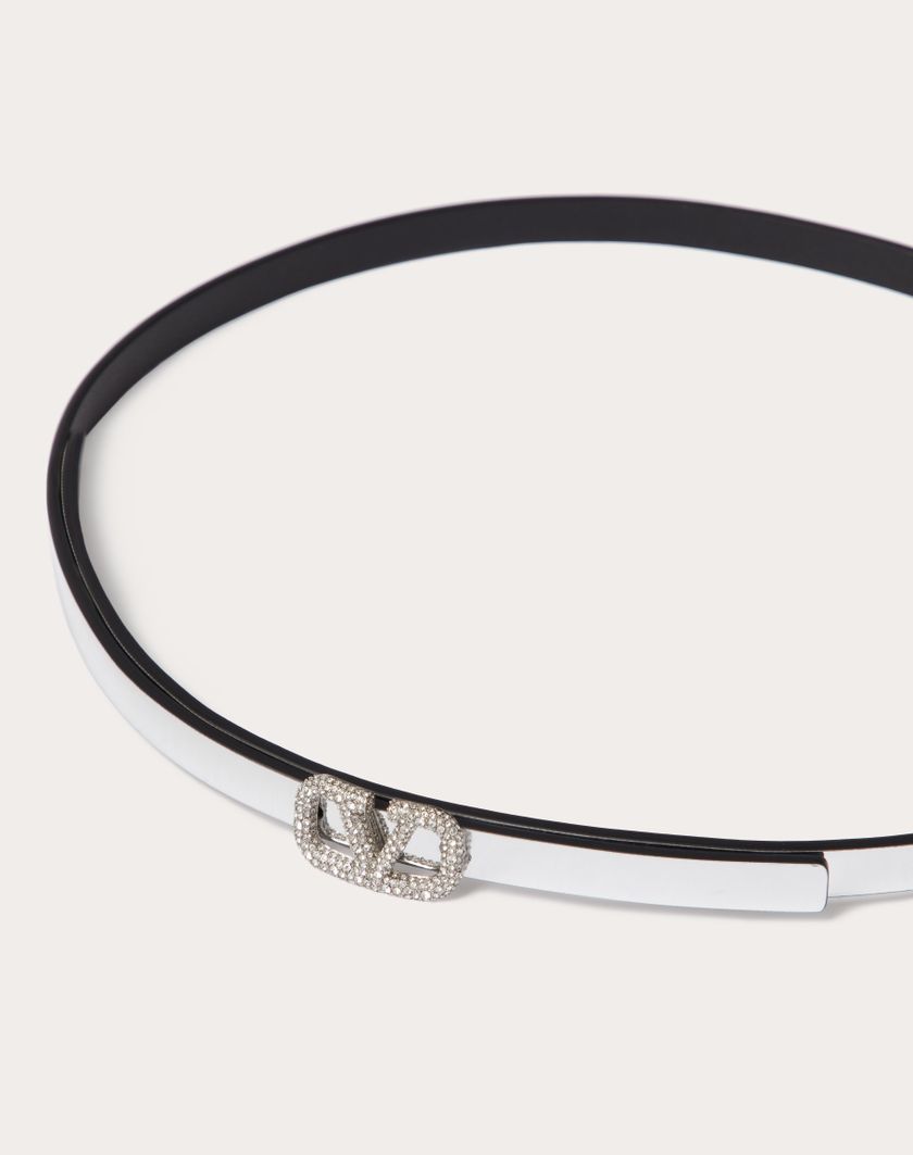 Valentino Handbags Cintura Vlogo Signature In Vitello Specchiato 10 Mm per Donna in Argento | Valentino IT Only for today