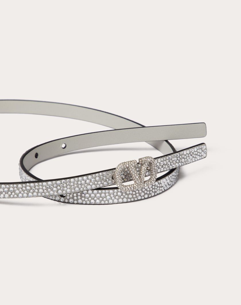 Valentino Handbags Cintura Vlogo Signature Con Cristalli 10 Mm per Donna in Crystal | Valentino IT Offerta speciale della fabbrica