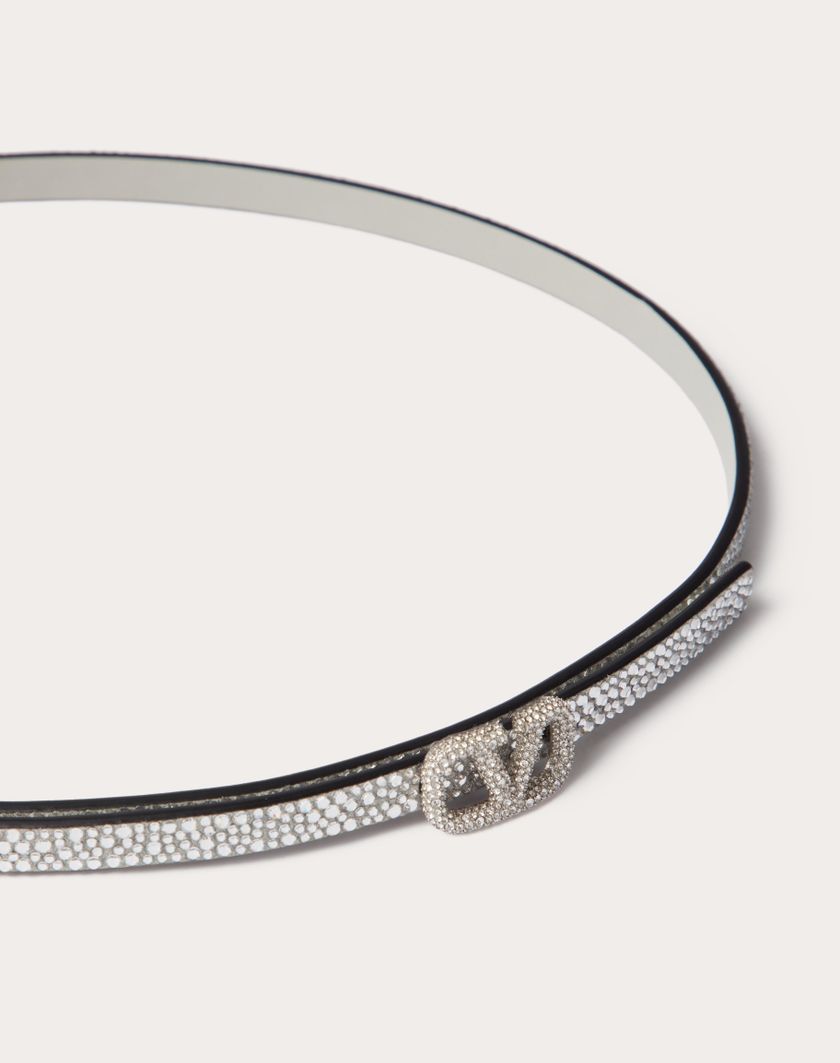 Valentino Handbags Cintura Vlogo Signature Con Cristalli 10 Mm per Donna in Crystal | Valentino IT Offerta speciale della fabbrica