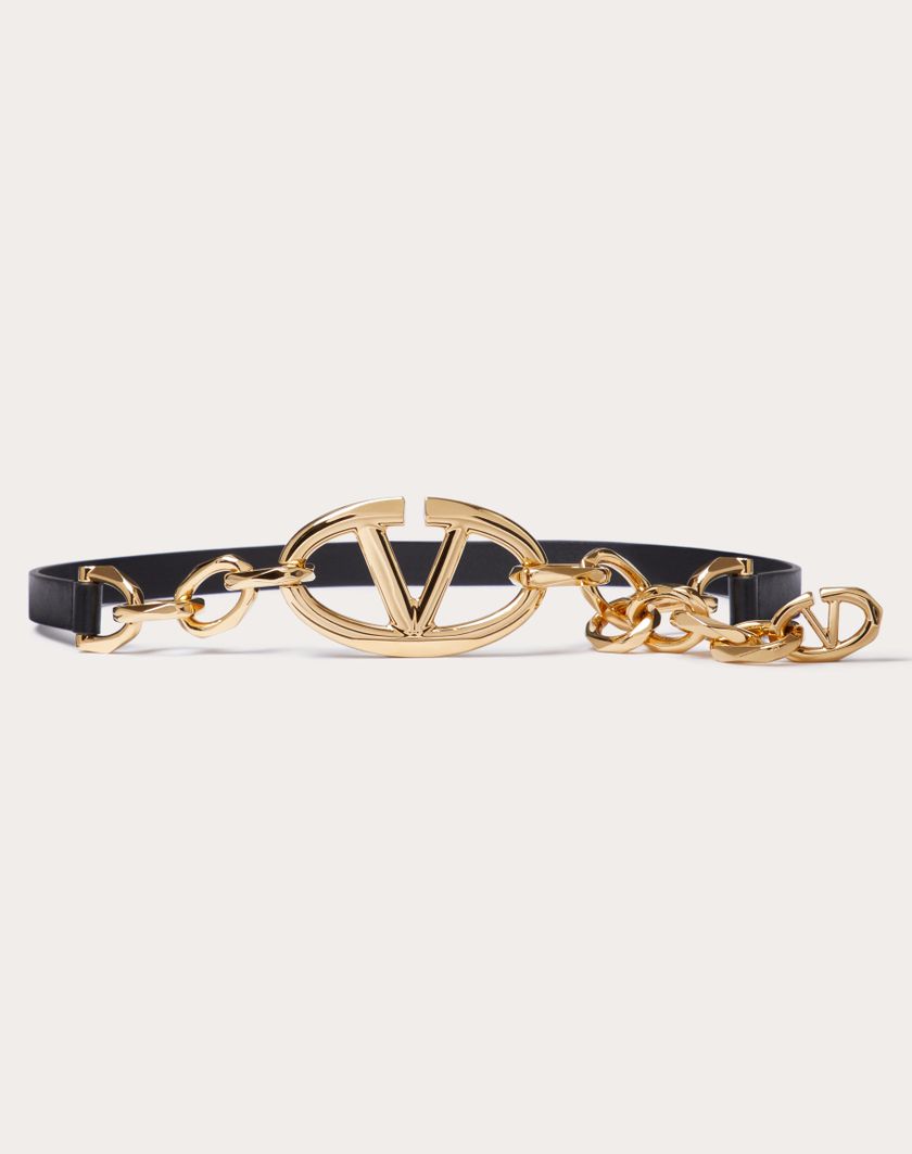 Valentino Handbags Cintura Vlogo The Bold Edition In Vitello Lucido Con Catena per Donna in Nero | Valentino IT Fino al 55% di sconto