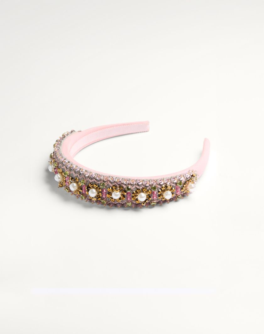 Valentino Handbags Cerchietto Valentino In Lana E Seta Con Ricamo per Donna in Multicolor | Valentino IT Limitato a 3 giorni