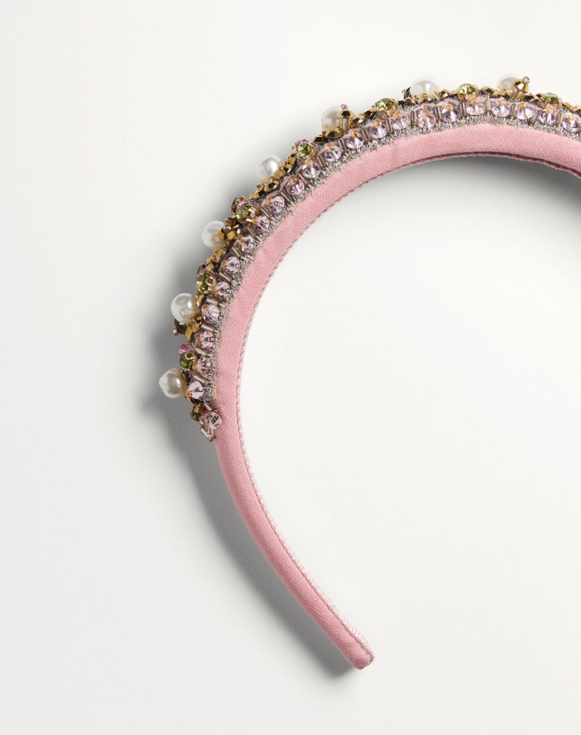 Valentino Handbags Cerchietto Valentino In Lana E Seta Con Ricamo per Donna in Multicolor | Valentino IT Limitato a 3 giorni