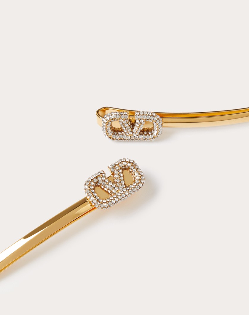 Valentino Handbags Fermagli Per Capelli Vlogo Signature In Metallo E Cristalli Swarovski® per Donna in Oro | Valentino IT In vendita