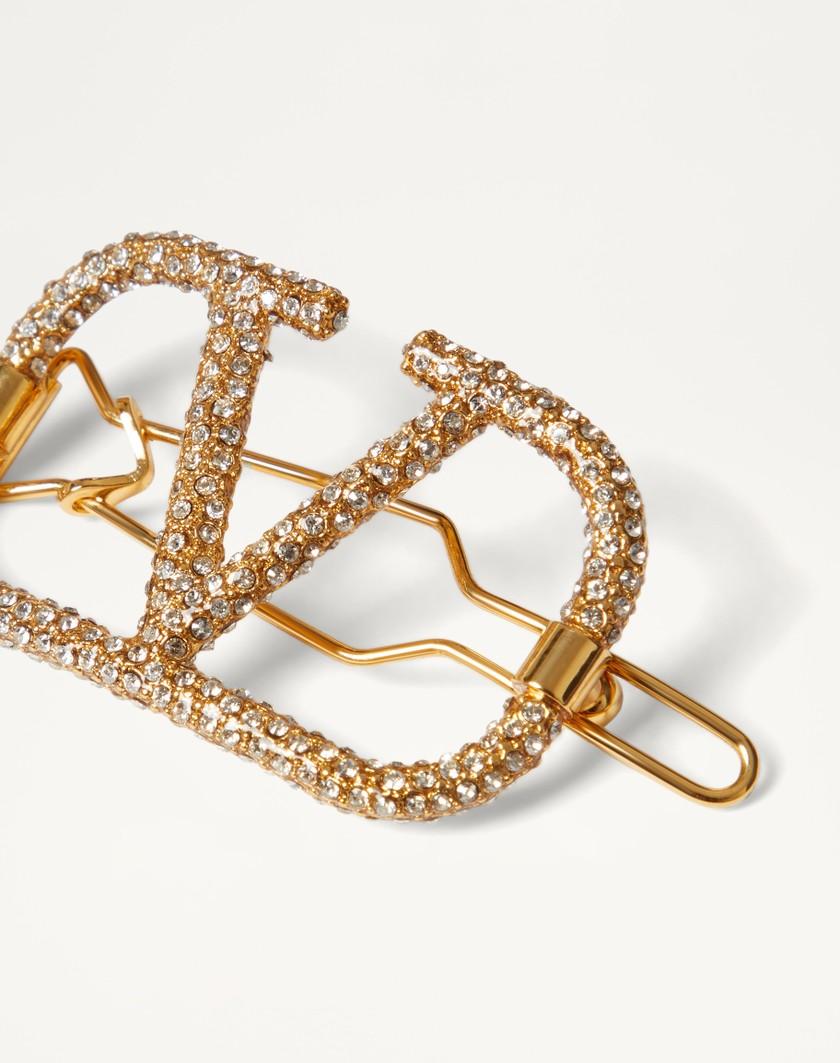 Valentino Handbags Fermaglio Per Capelli Vlogo Signature In Metallo E Cristalli Swarovski® per Donna in Oro | Valentino IT 50% di sconto per tempo limitato