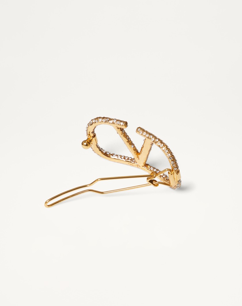 Valentino Handbags Fermaglio Per Capelli Vlogo Signature In Metallo E Cristalli Swarovski® per Donna in Oro | Valentino IT 50% di sconto per tempo limitato