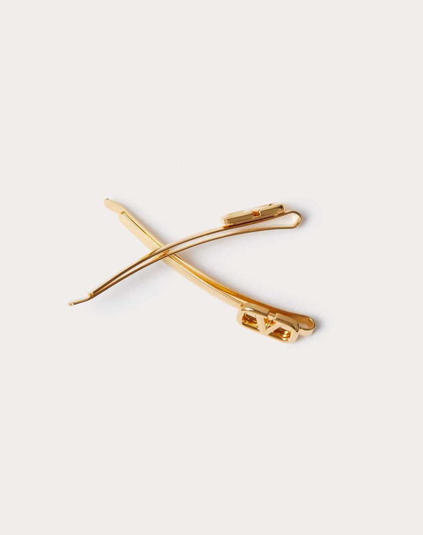Valentino Handbags Fermagli Per Capelli Vlogo Signature In Metallo per Donna in Oro | Valentino IT 2025