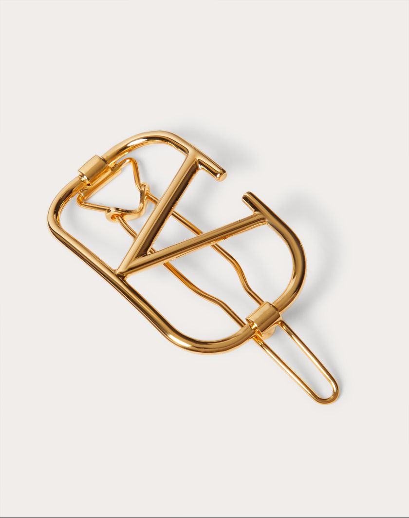Valentino Handbags Fermaglio Per Capelli Vlogo Signature In Metallo per Donna in Oro | Valentino IT Vendita