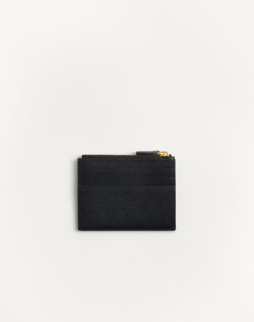 Valentino Handbags Portacarte Vlogo Signature In Vitello Granato per Donna in Nero | Valentino IT Soddisfazione Garantita