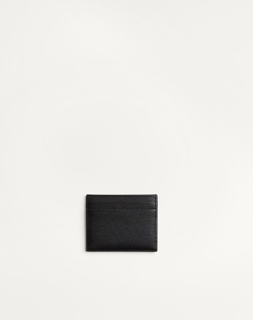 Valentino Handbags Portacarte Vlogo Signature In Vitello Granato per Donna in Nero | Valentino IT Negozi Online