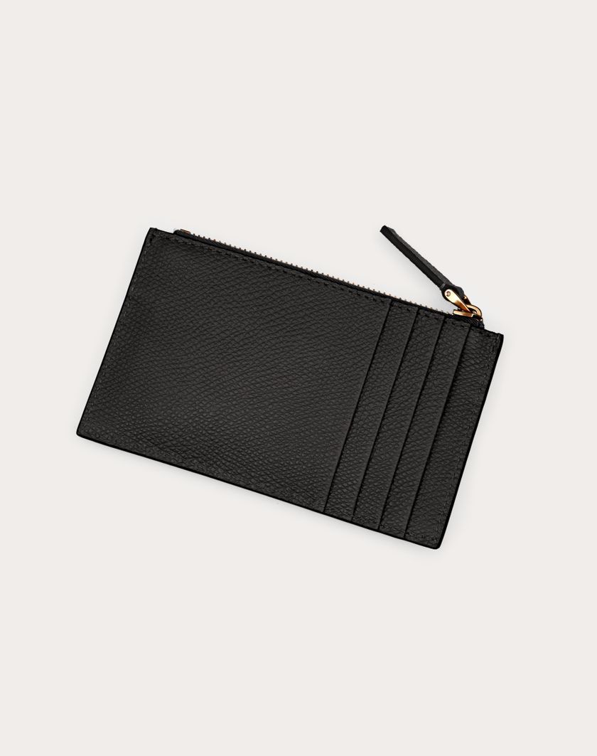 Valentino Handbags Portacarte Vlogo Signature In Vitello Granato per Donna in Nero | Valentino IT Acquista Ora