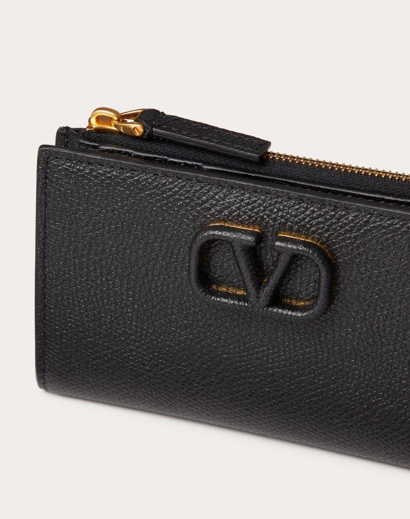 Valentino Handbags Portacarte Vlogo Signature In Vitello Granato Con Zip per Donna in Rose Cannelle | Valentino IT Consegna Veloce
