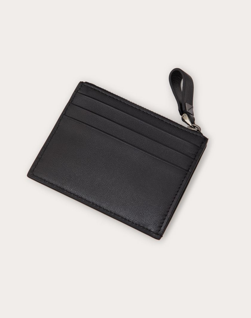 Valentino Handbags Portacarte Rockstud In Vitello Con Zip per Donna in Nero | Valentino IT Affare Del Giorno