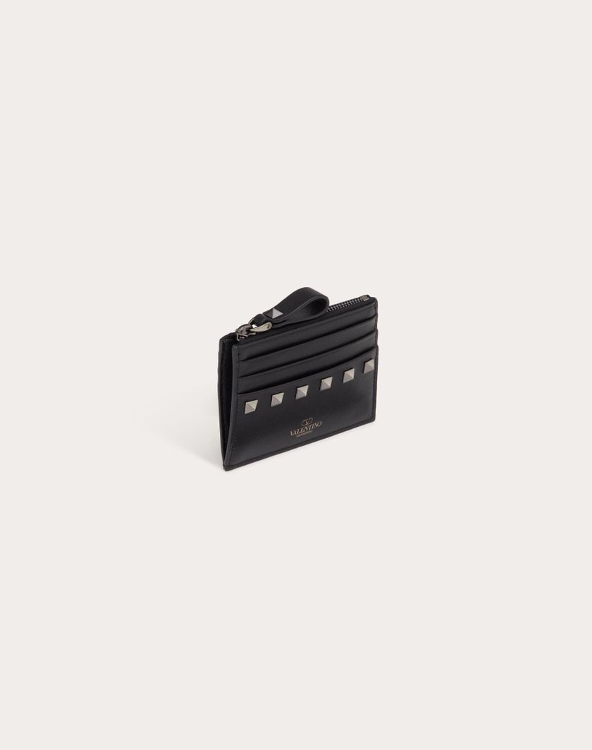 Valentino Handbags Portacarte Rockstud In Vitello Con Zip per Donna in Nero | Valentino IT Affare Del Giorno