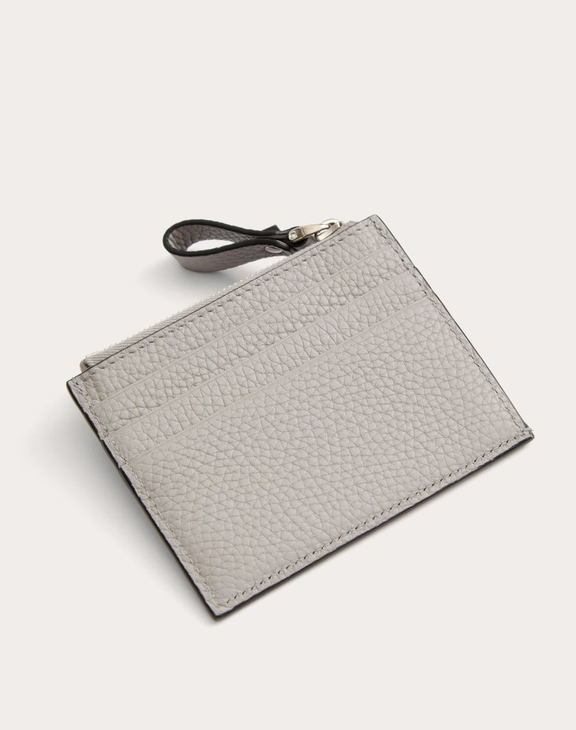 Valentino Handbags Portacarte Rockstud In Vitello Granato Con Zip per Donna in Grigio | Valentino IT Prezzo Ridotto