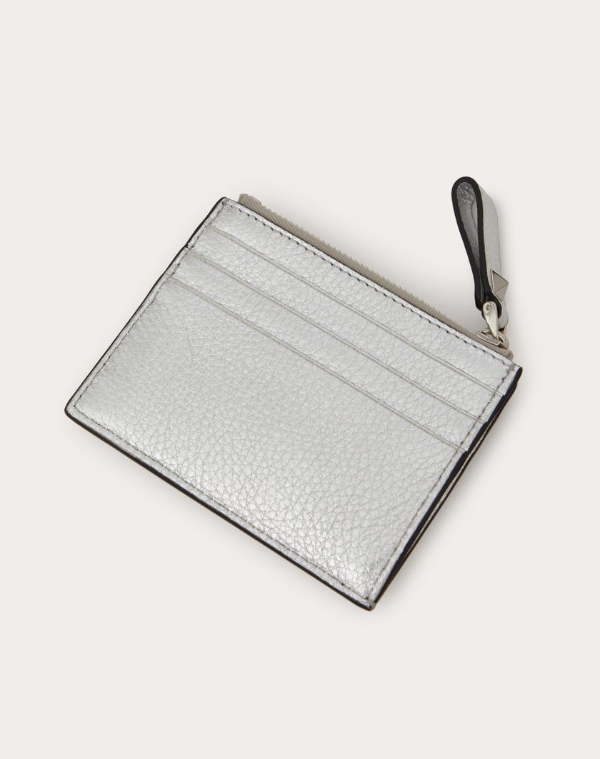 Valentino Handbags Portacarte Con Zip Rockstud In Vitello Granato Metallizzato per Donna in Argento | Valentino IT Sconto