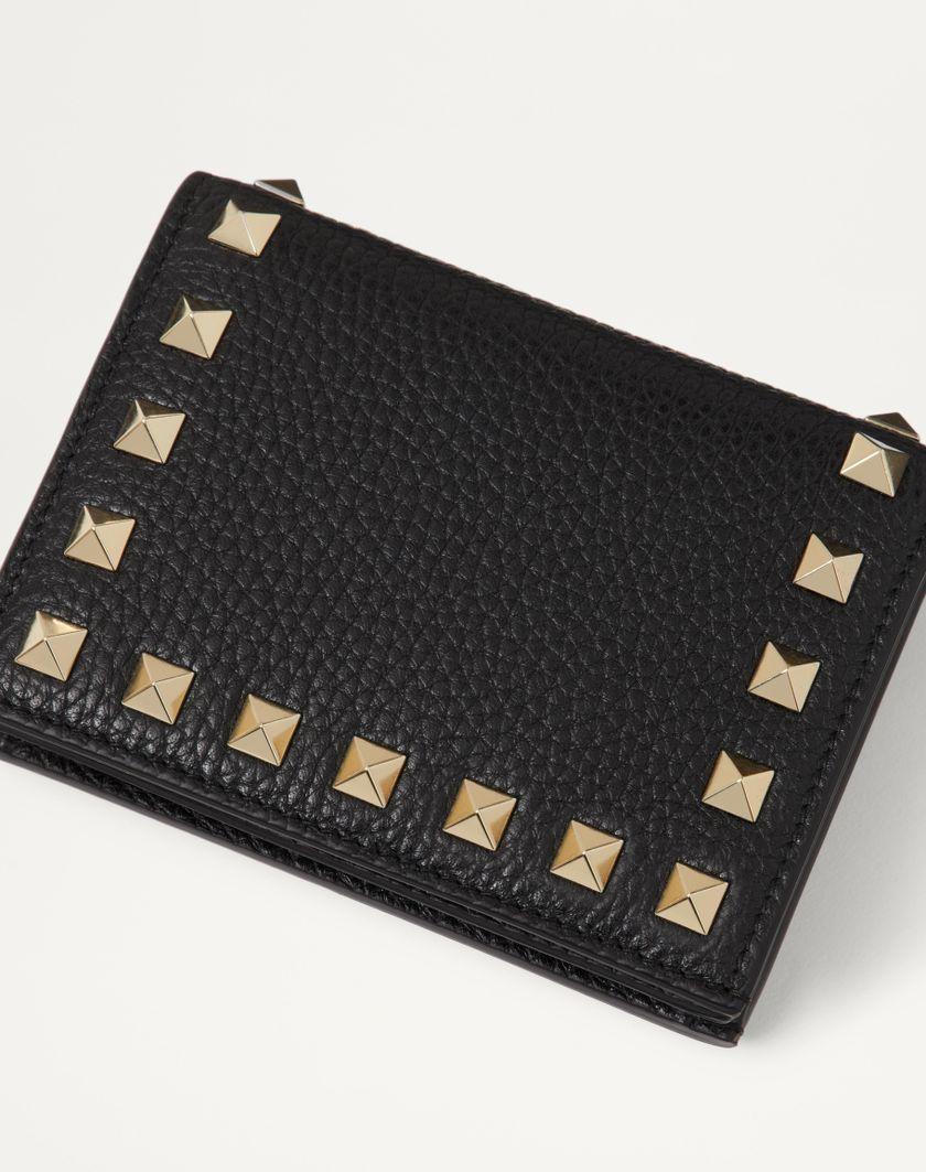 Valentino Handbags Portafoglio Piccolo Rockstud In Vitello Granato per Donna in Poudre | Valentino IT Economico