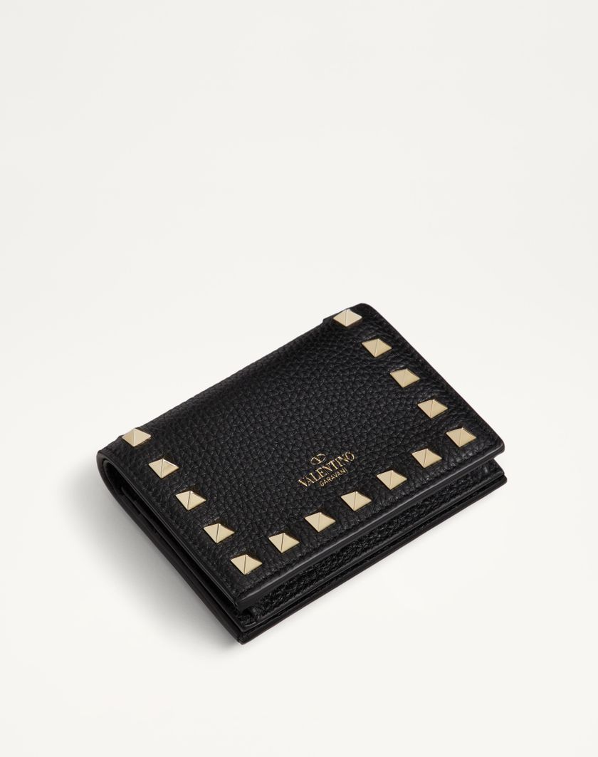 Valentino Handbags Portafoglio Piccolo Rockstud In Vitello Granato per Donna in Poudre | Valentino IT Economico
