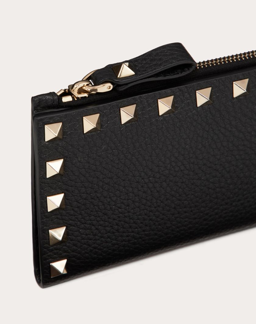Valentino Handbags Portacarte Con Zip Rockstud In Vitello Granato per Donna in Rosso V. | Valentino IT Offerte