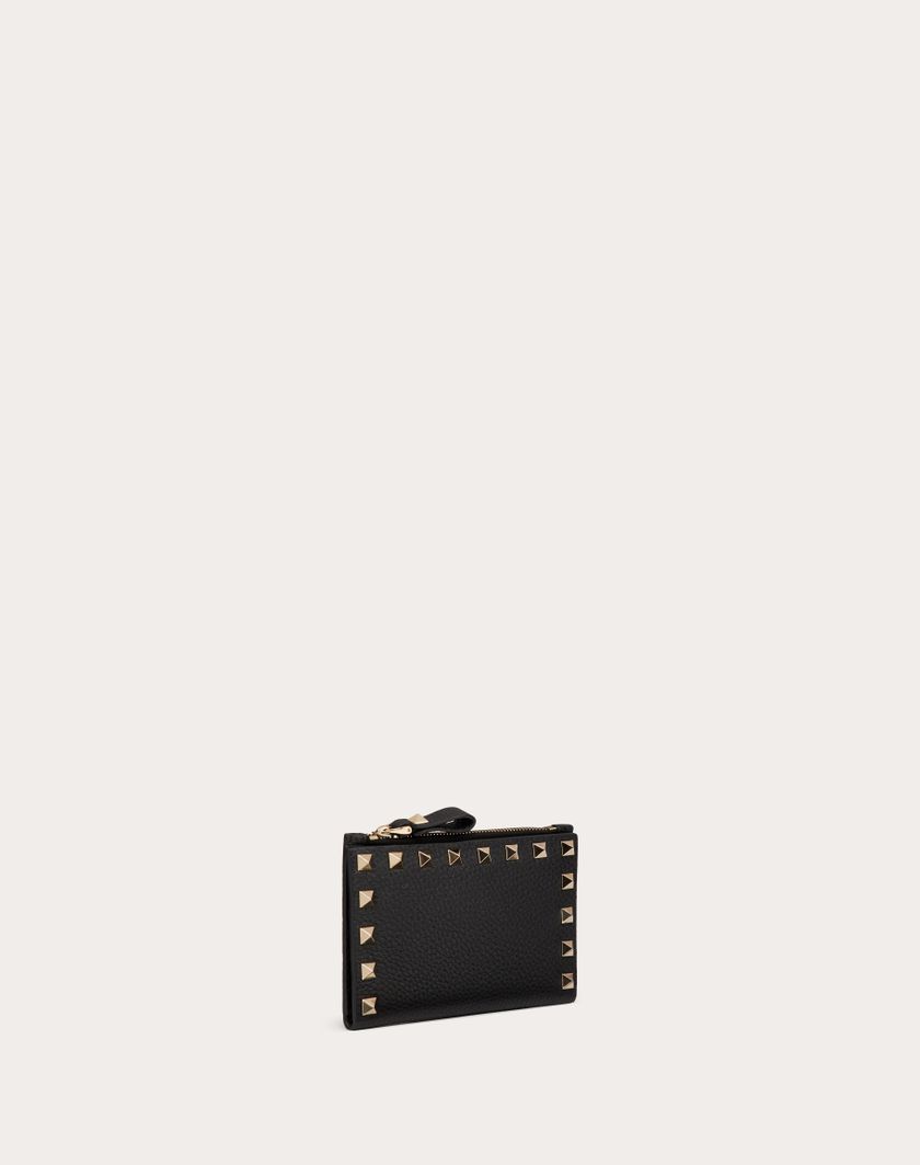 Valentino Handbags Portacarte Con Zip Rockstud In Vitello Granato per Donna in Rosso V. | Valentino IT Offerte