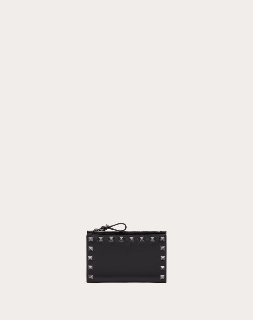 Valentino Handbags Portacarte Con Zip Rockstud In Vitello per Donna in Nero | Valentino IT Vendite Flash