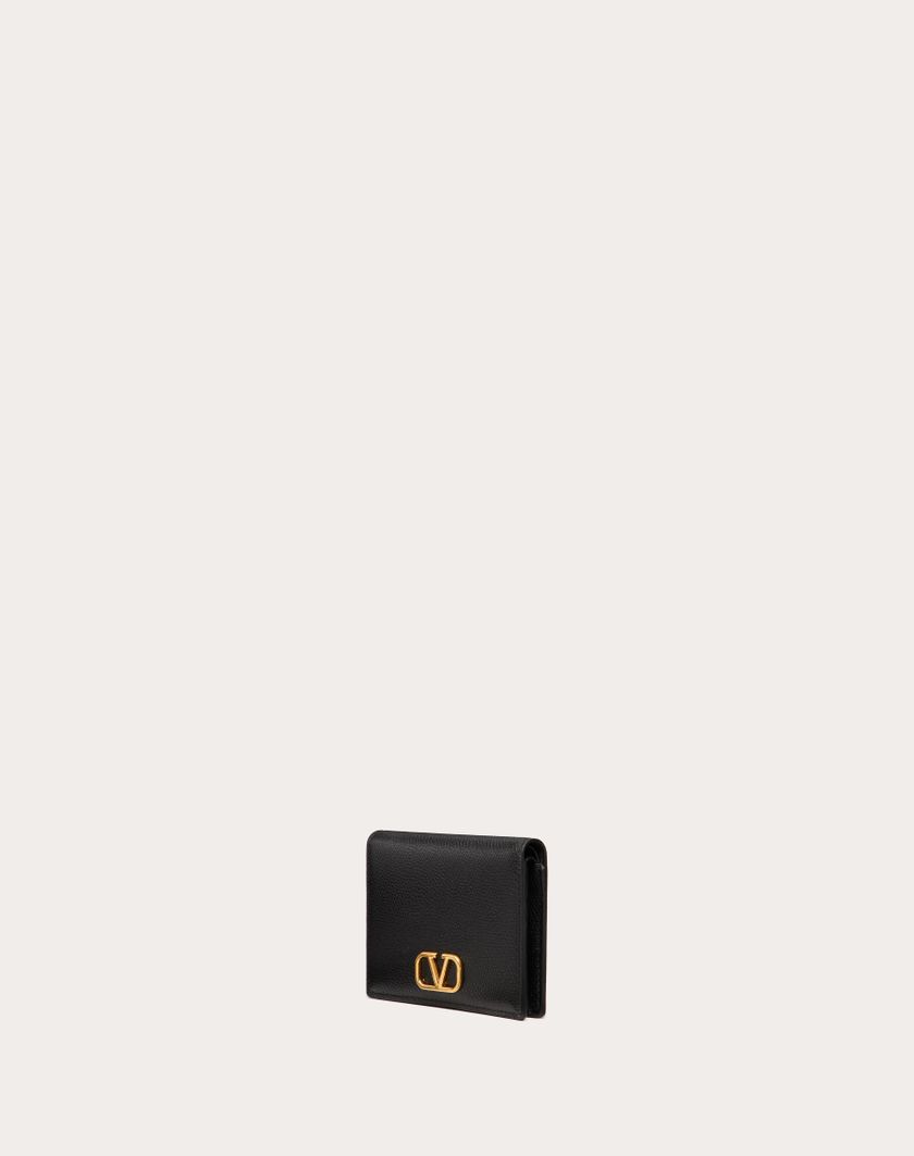 Valentino Handbags Portafoglio Compatto Vlogo Signature In Vitello Granato per Donna in Blu Porcellana | Valentino IT Spedizione gratuita