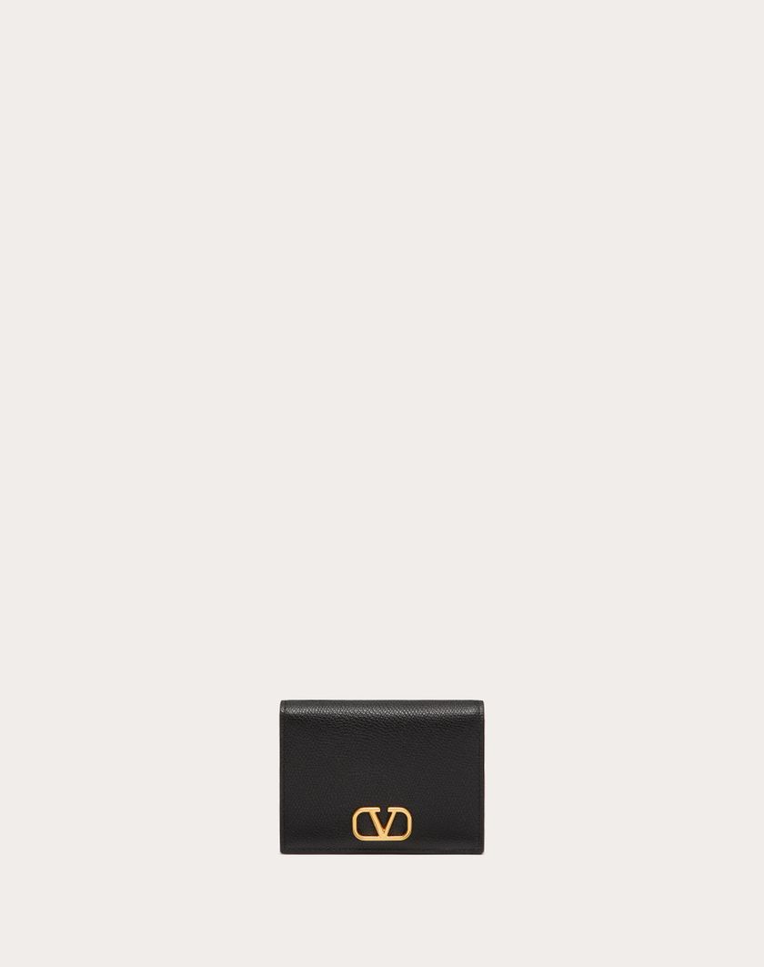 Valentino Handbags Portafoglio Compatto Vlogo Signature In Vitello Granato per Donna in Rose Cannelle | Valentino IT Negozio online di fabbrica