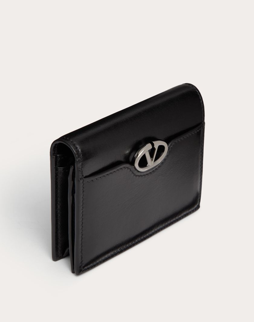 Valentino Handbags Portafoglio Piccolo Vlogo The Bold Edition In Vitello Lucido per Donna in Nero | Valentino IT Shopping online
