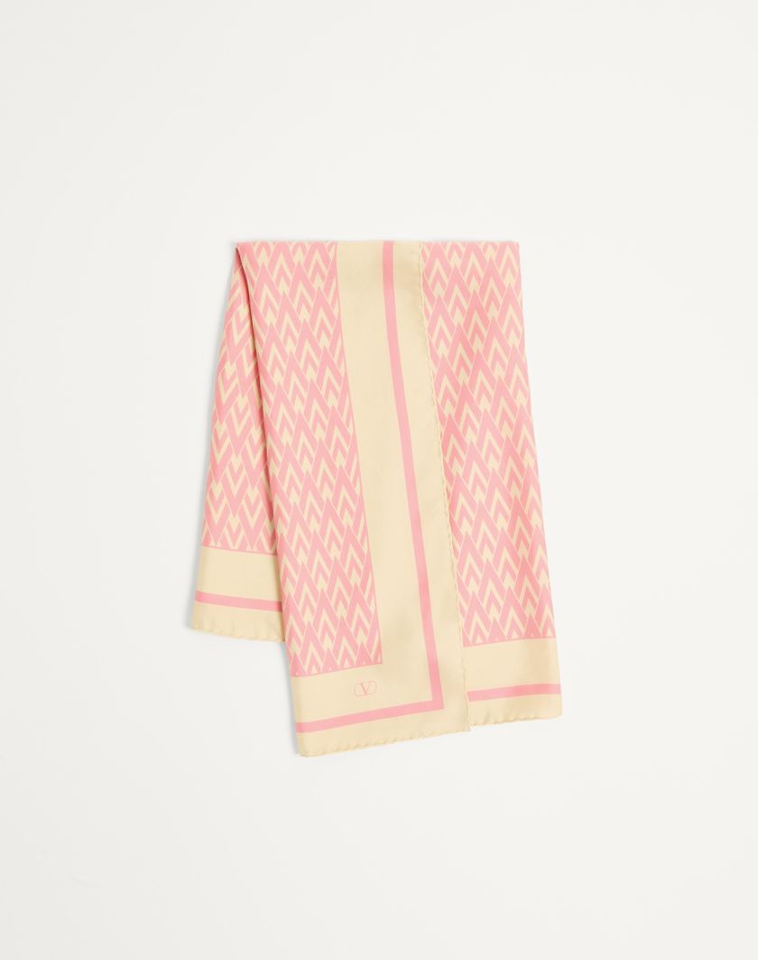 Valentino Handbags Foulard Toute La V In Seta per Donna in Crema/nero | Valentino IT Offerta natalizia