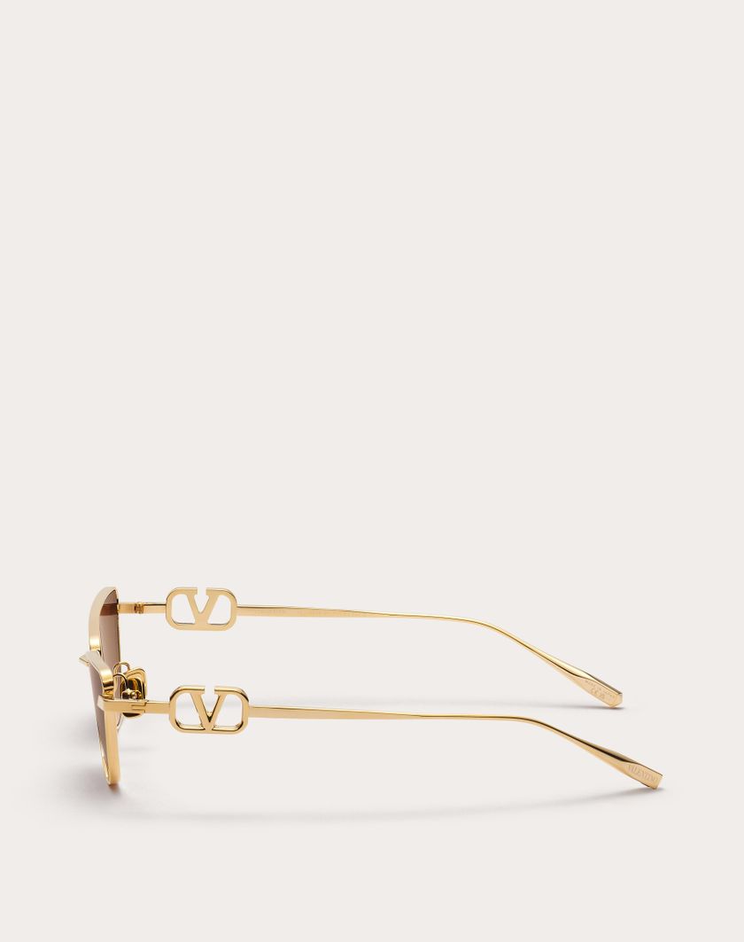 Valentino Handbags Vlogo Sign Occhiale Cat-eye In Titanio in Marrone | Valentino IT Latest fashion