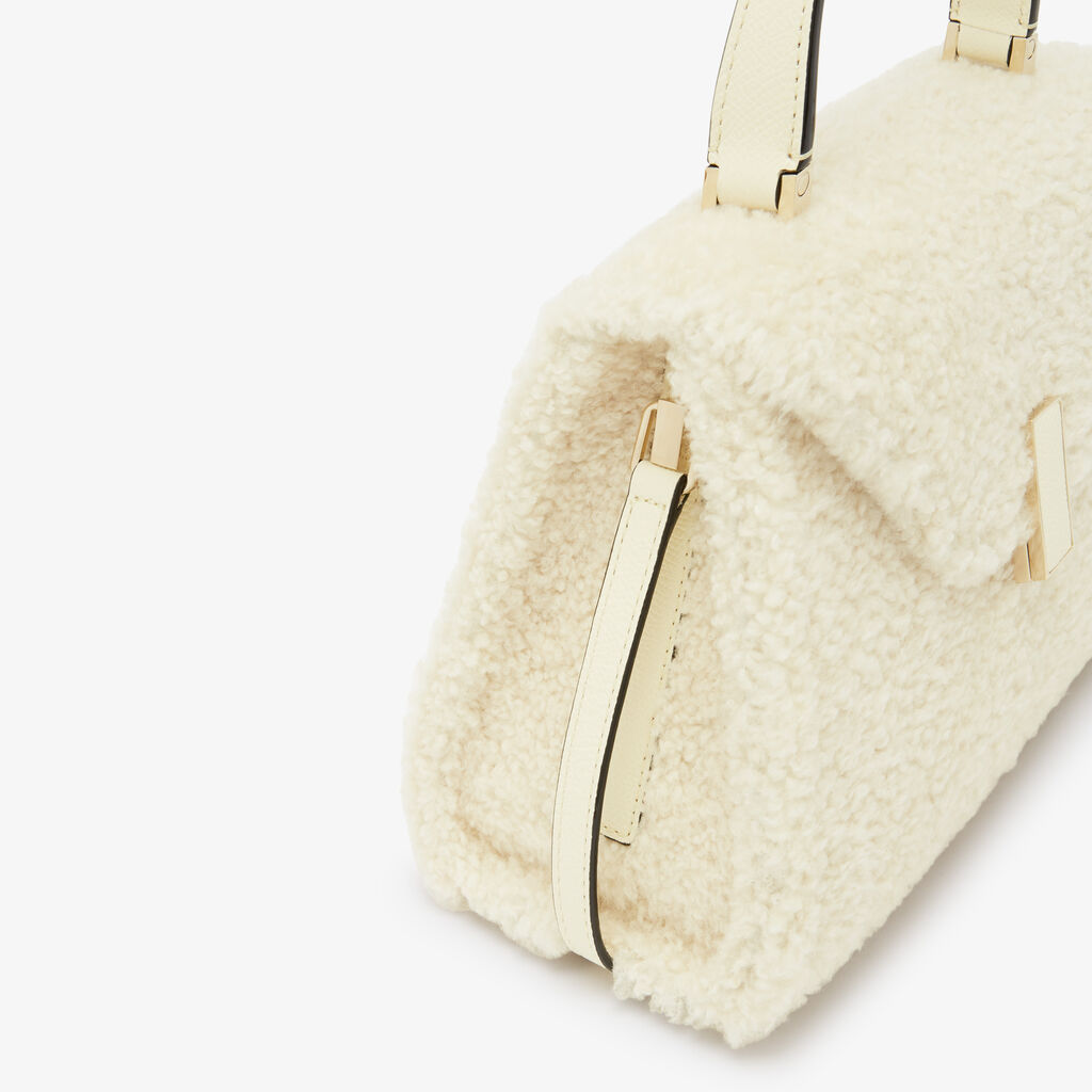 ﻿Valextra BORSA PICCOLA ISIDE MONTONE/VITELLO VS ORO CHIARO Saldi Di Fabbrica