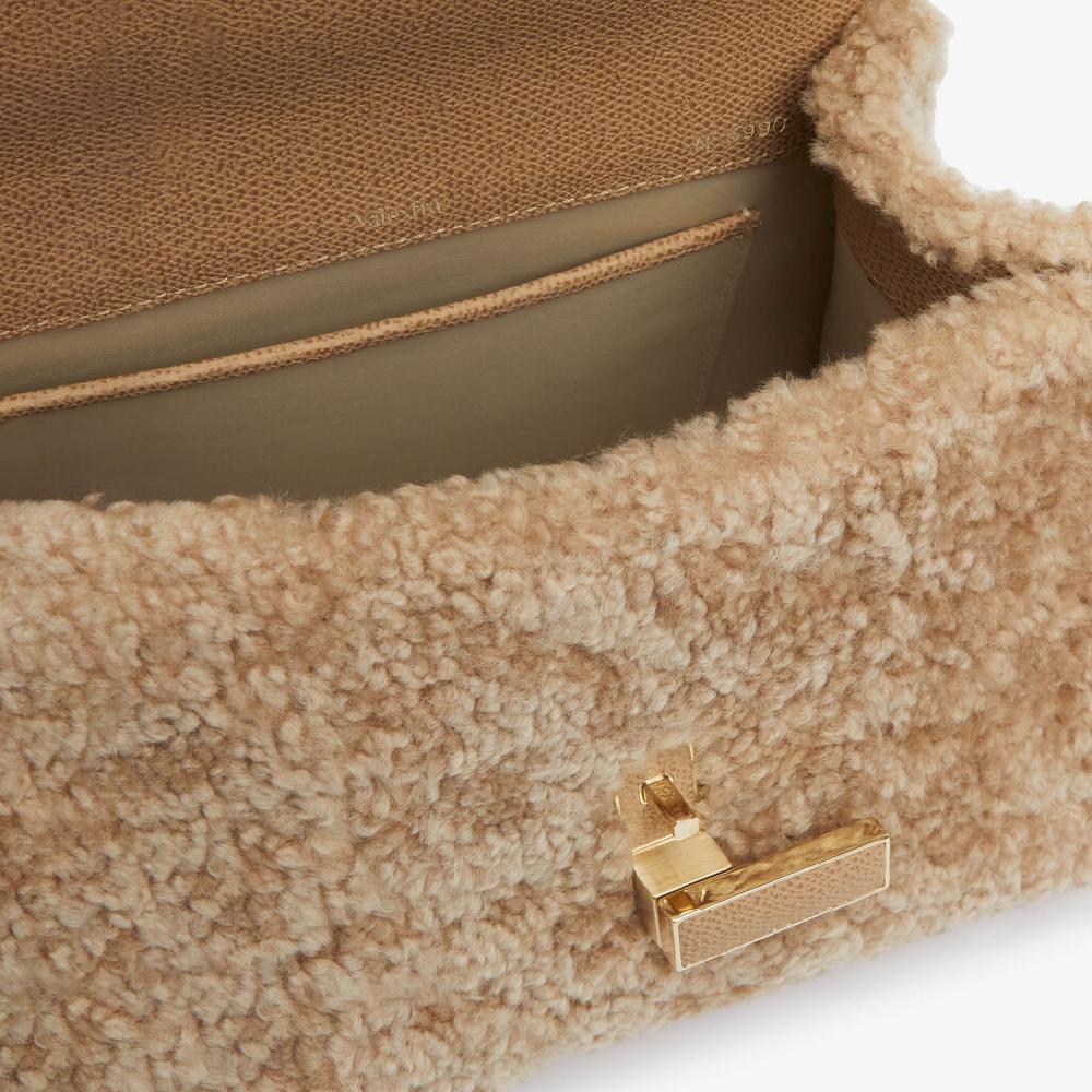 Valextra Borsa a mano da Donna di Lusso in Shearling Beige | Valextra Iside I Più Venduti