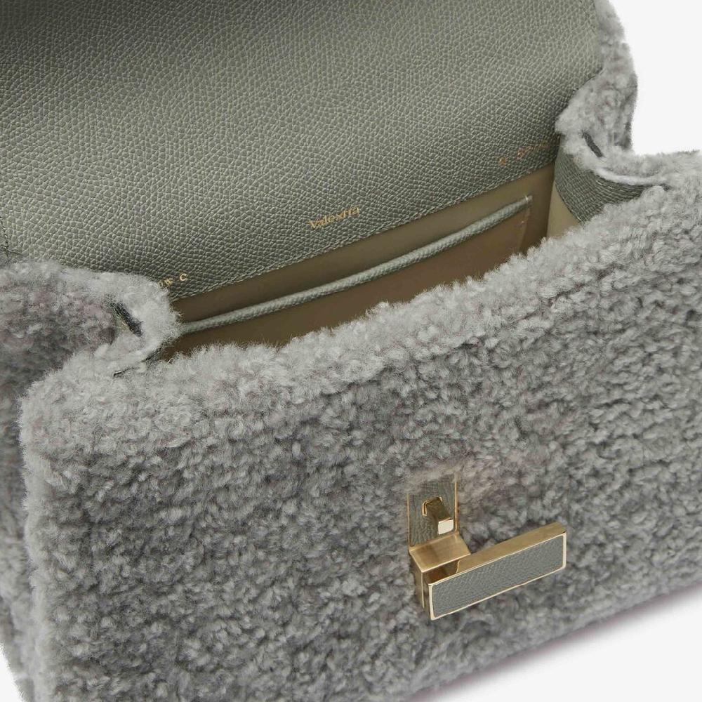 Valextra BORSA PICCOLA ISIDE MONTONE/VITELLO VS ORO CHIARO Nuova