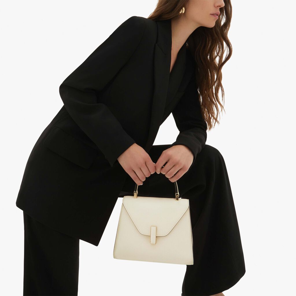 Valextra Iside: Borsa a mano Mini in Pelle Bianca | Valextra Italia