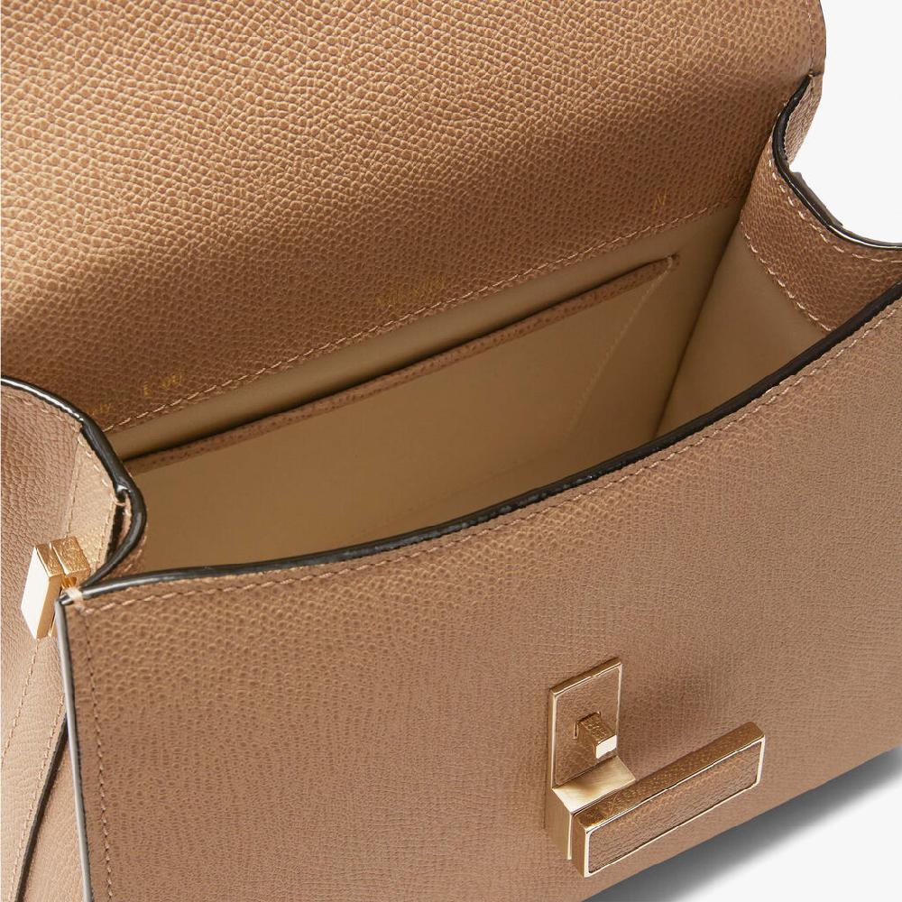 Valextra Borsetta a mano in Pelle Beige con tracolla | Valextra Iside 2025