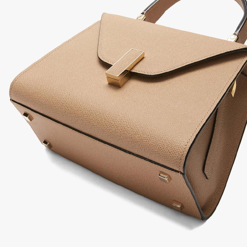 Valextra Borsetta a mano in Pelle Beige con tracolla | Valextra Iside 2025