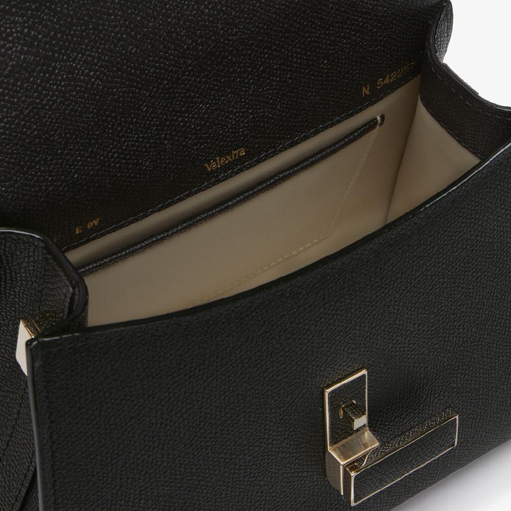 Valextra Borsa a mano Mini in Pelle Nera | Valextra Iside In Linea