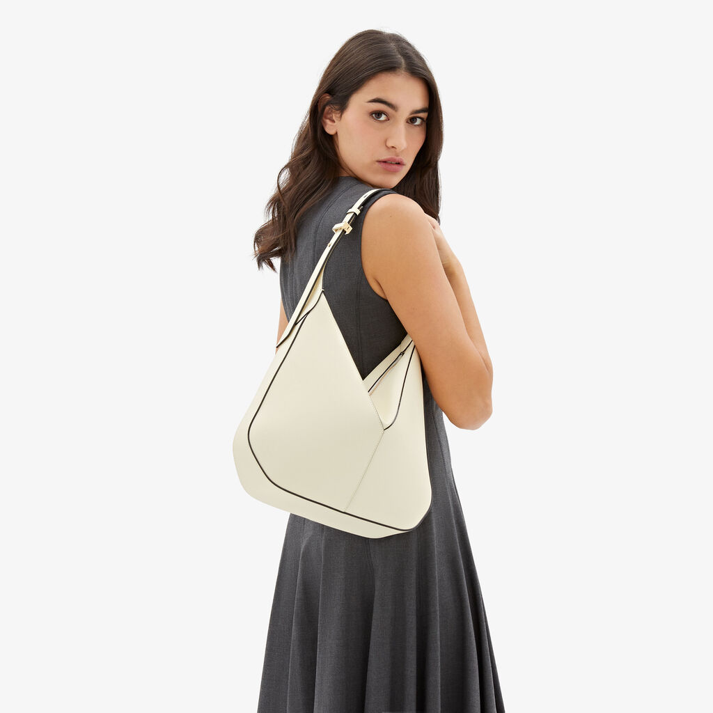 Valextra Borsa hobo da Donna di Lusso in pelle Bianca | Valextra Vivi Nuovo