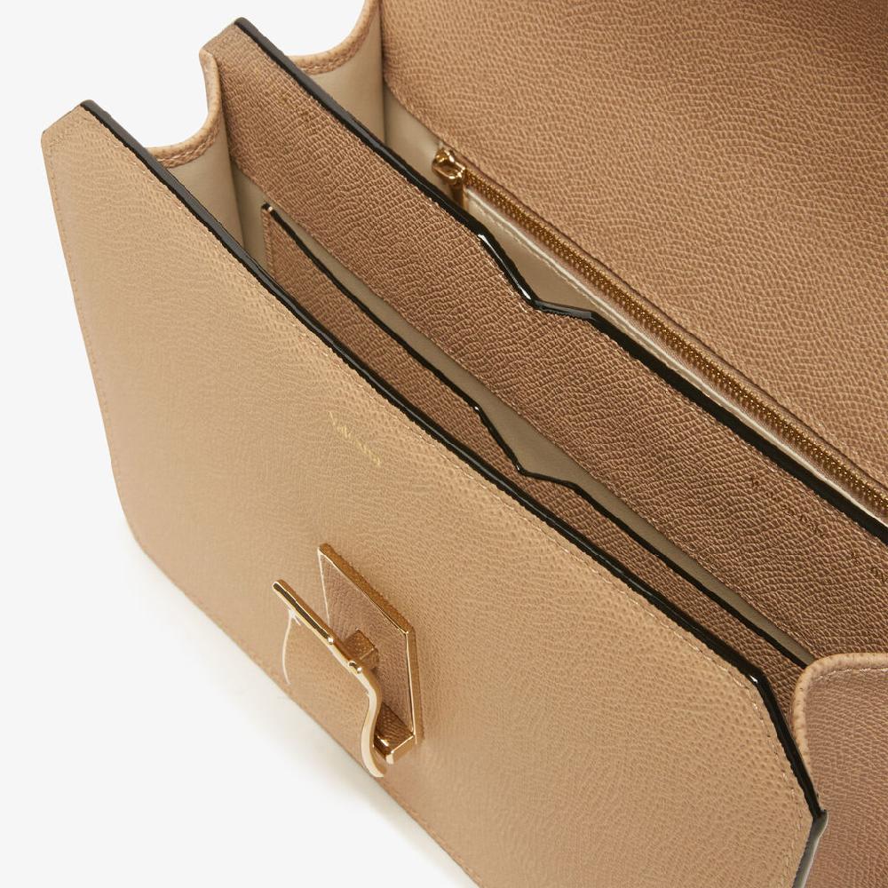 Valextra Borsa a tracolla comoda e versatile in Pelle Beige | Valextra Spedizione Gratuita