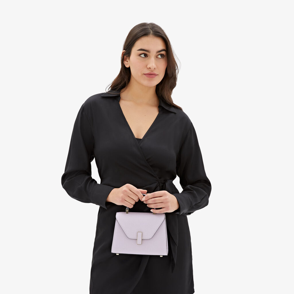 Valextra Borsa a tracolla Donna di Lusso in Pelle Lilla | Valextra Iside Qualità Garantita