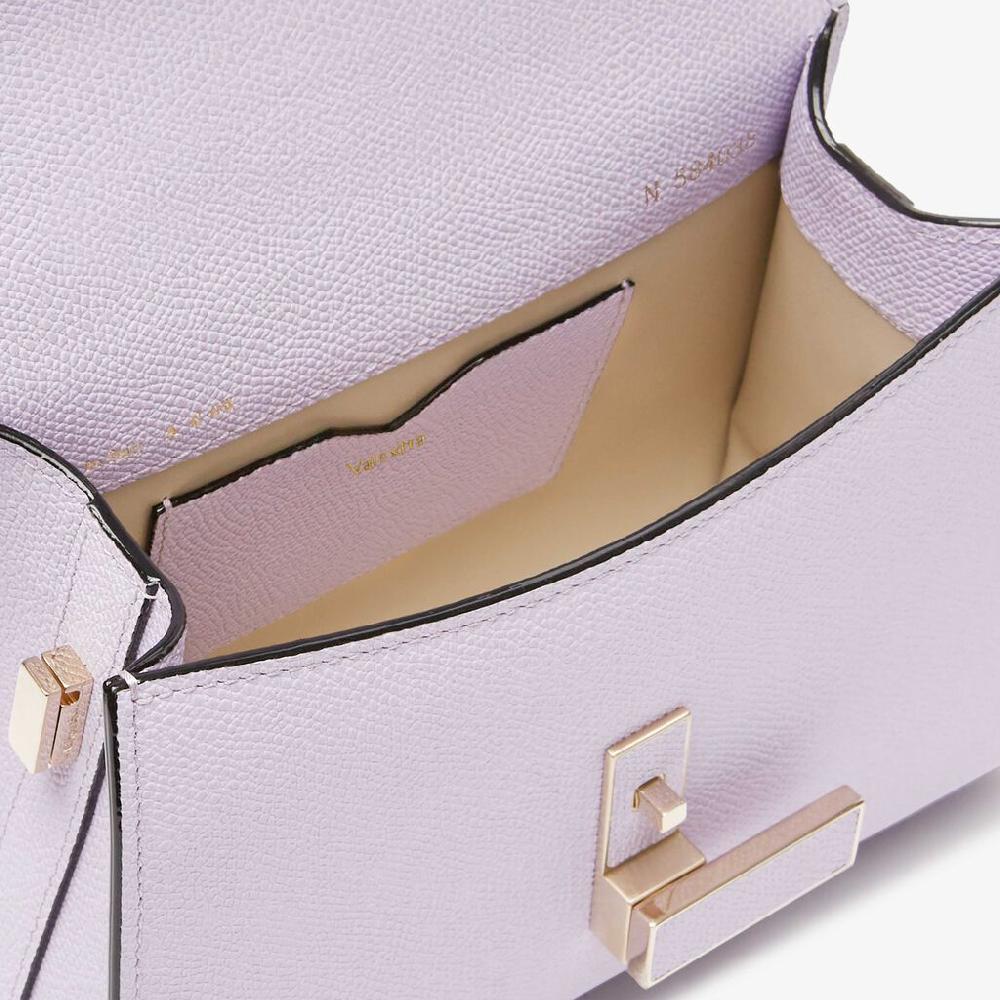 Valextra Borsa a tracolla Donna di Lusso in Pelle Lilla | Valextra Iside Qualità Garantita