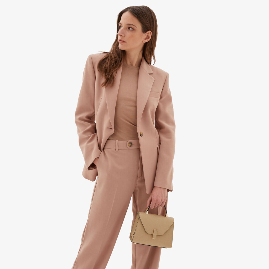 Valextra Borsetta in Pelle Beige con tracolla | Valextra Iside Negozi Online