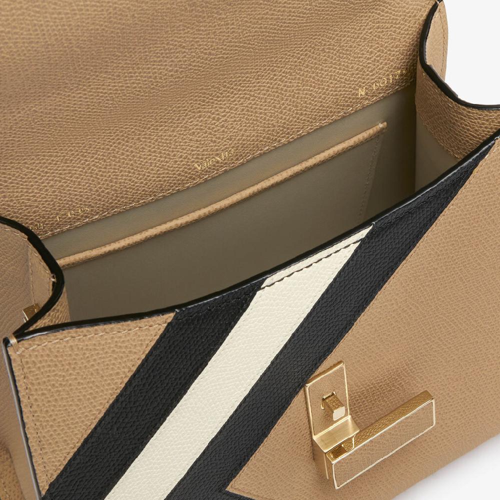 Valextra Borsa a mano da Donna Mini in Pelle Beige e Nera | Valextra Iside Fino Al -60%