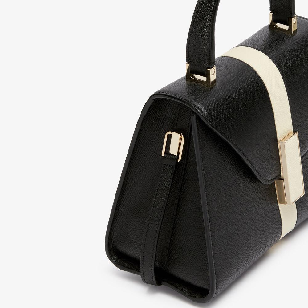 Valextra Borsetta a mano Donna Pelle intarsia Nera e Bianca | Valextra Iside Shopping Online