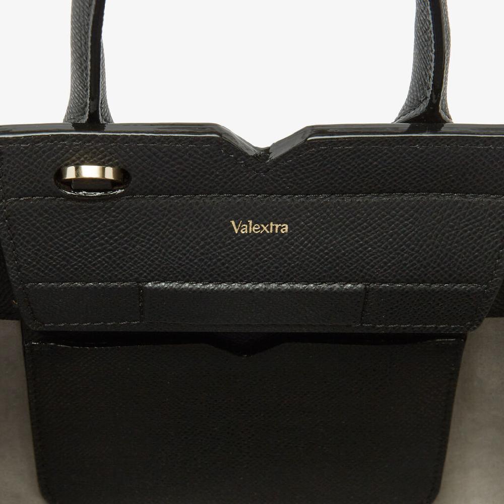Valextra Borsa a Tracolla Milano Micro | Pelle di vitello Millepunte Soft | Nero | Valextra Prezzo Ridotto