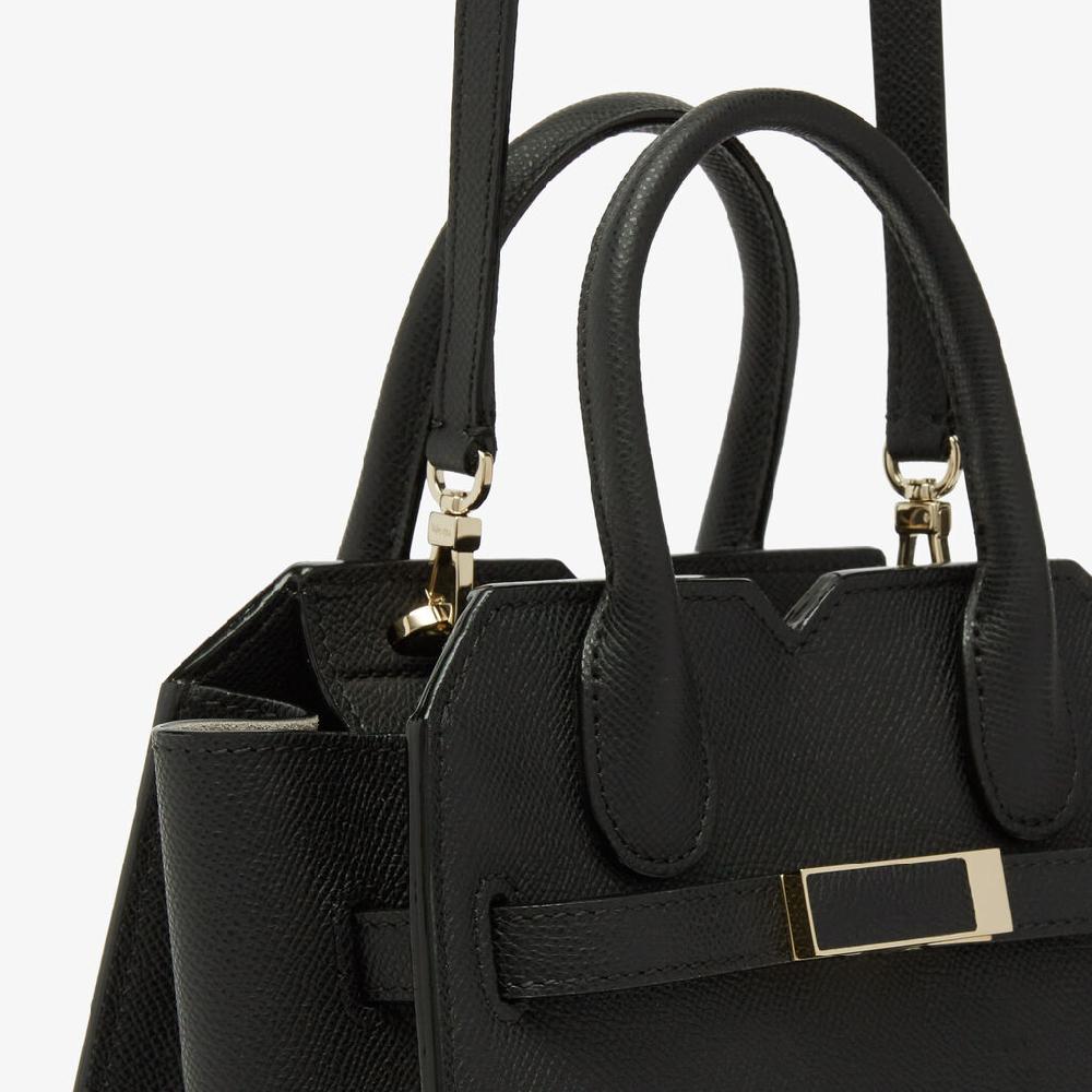 Valextra Borsa a Tracolla Milano Micro | Pelle di vitello Millepunte Soft | Nero | Valextra Prezzo Ridotto