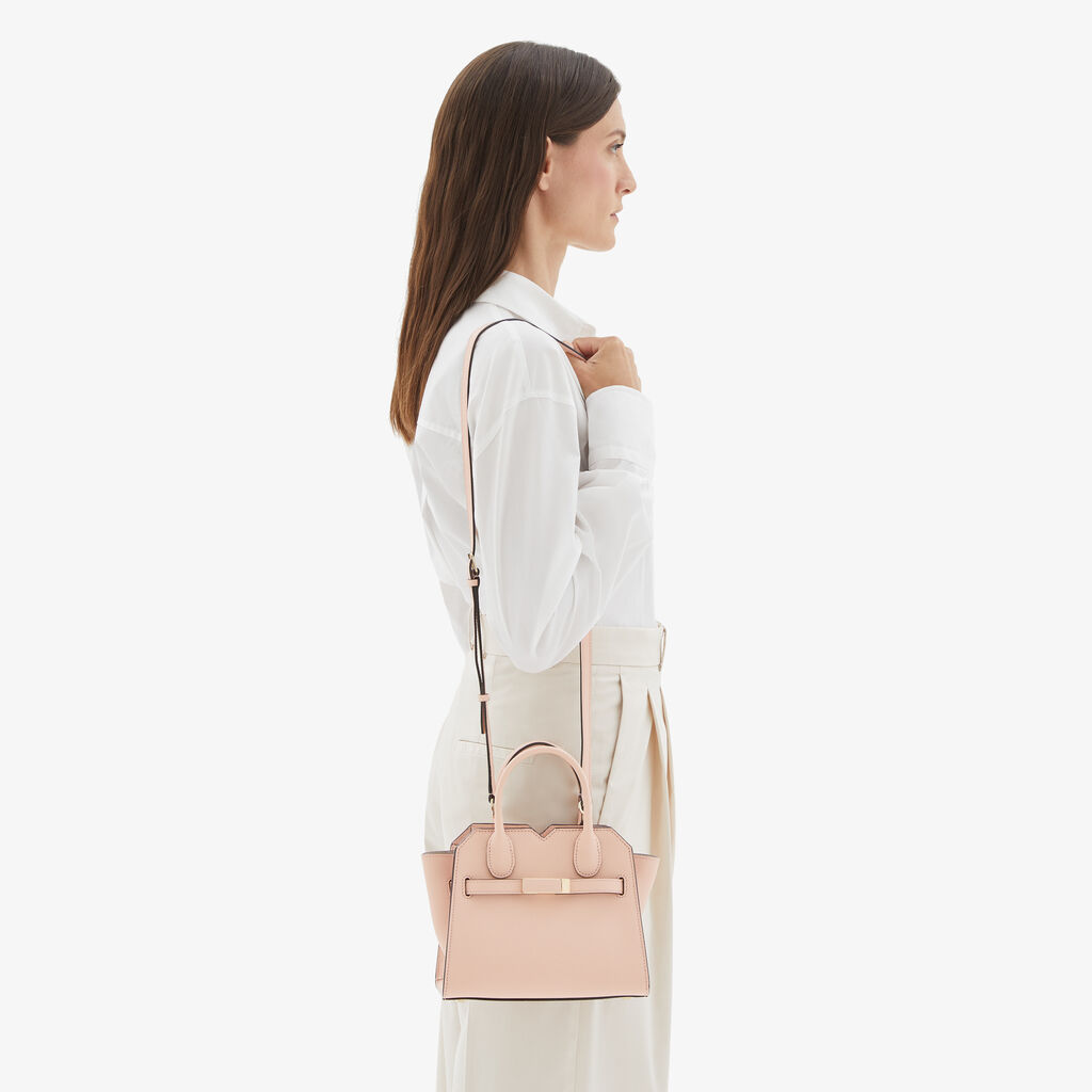 Valextra Borsa a Tracolla Milano Micro | Pelle di vitello Millepunte Soft | Rosa Bonne Mine | Valextra Sottocosto